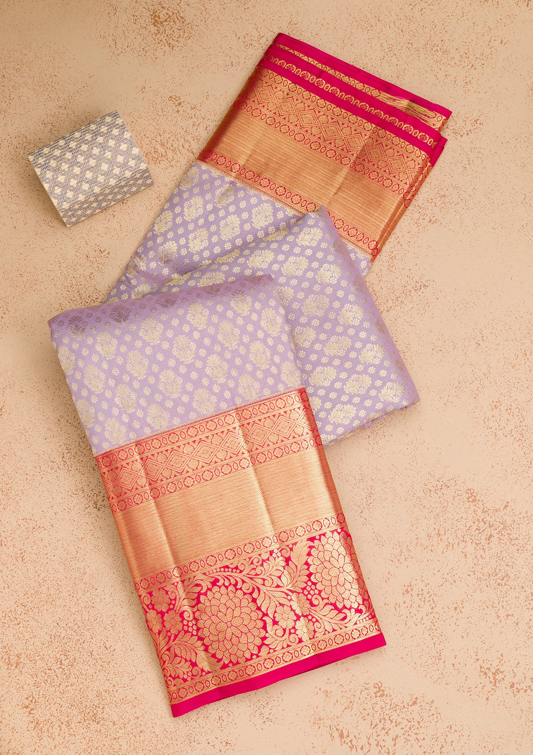 Lavender Zariwork Pure Silk Saree-Koskii