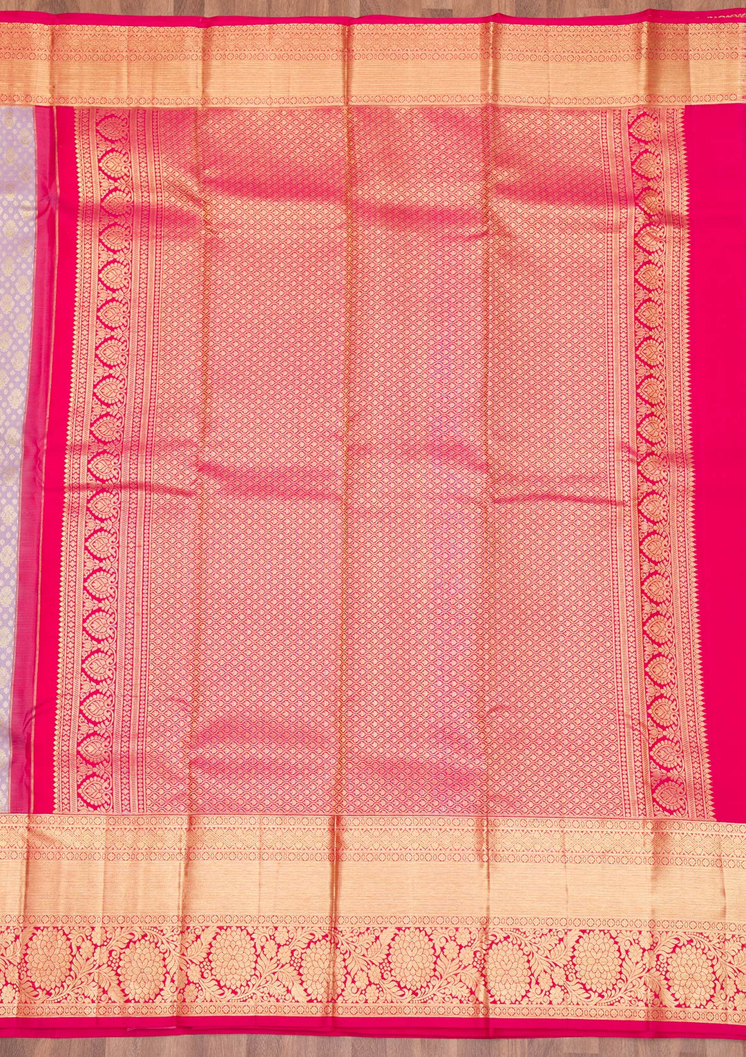 Lavender Zariwork Pure Silk Saree-Koskii