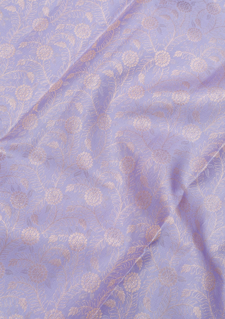 Lavender Zariwork Pure Silk Saree-Koskii