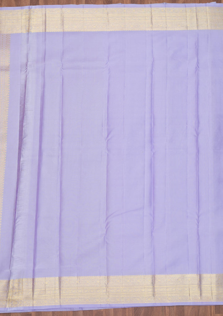 Lavender Zariwork Pure Silk Saree-Koskii
