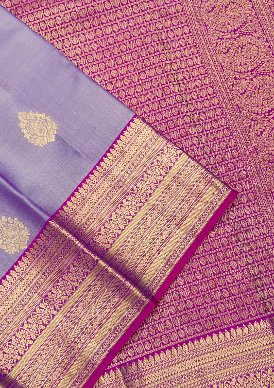 Lavender Zariwork Pure Silk Saree-Koskii