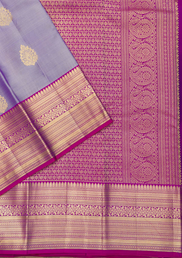 Lavender Zariwork Pure Silk Saree-Koskii