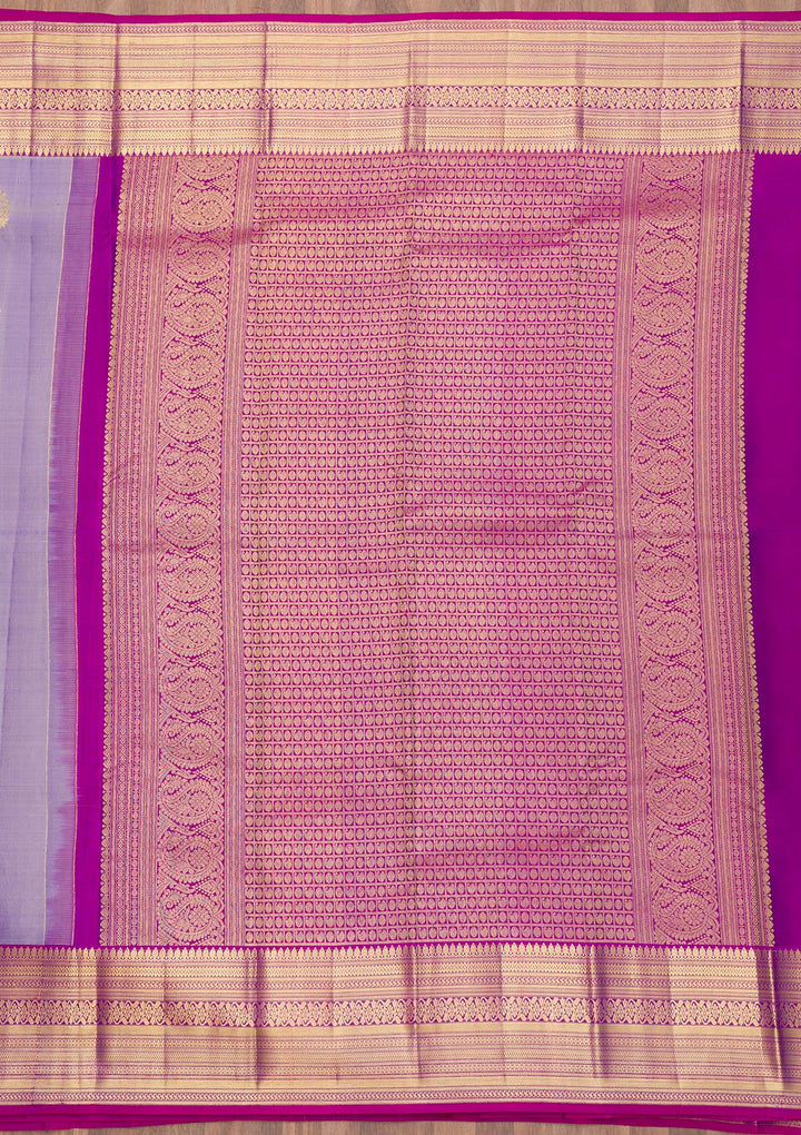 Lavender Zariwork Pure Silk Saree-Koskii