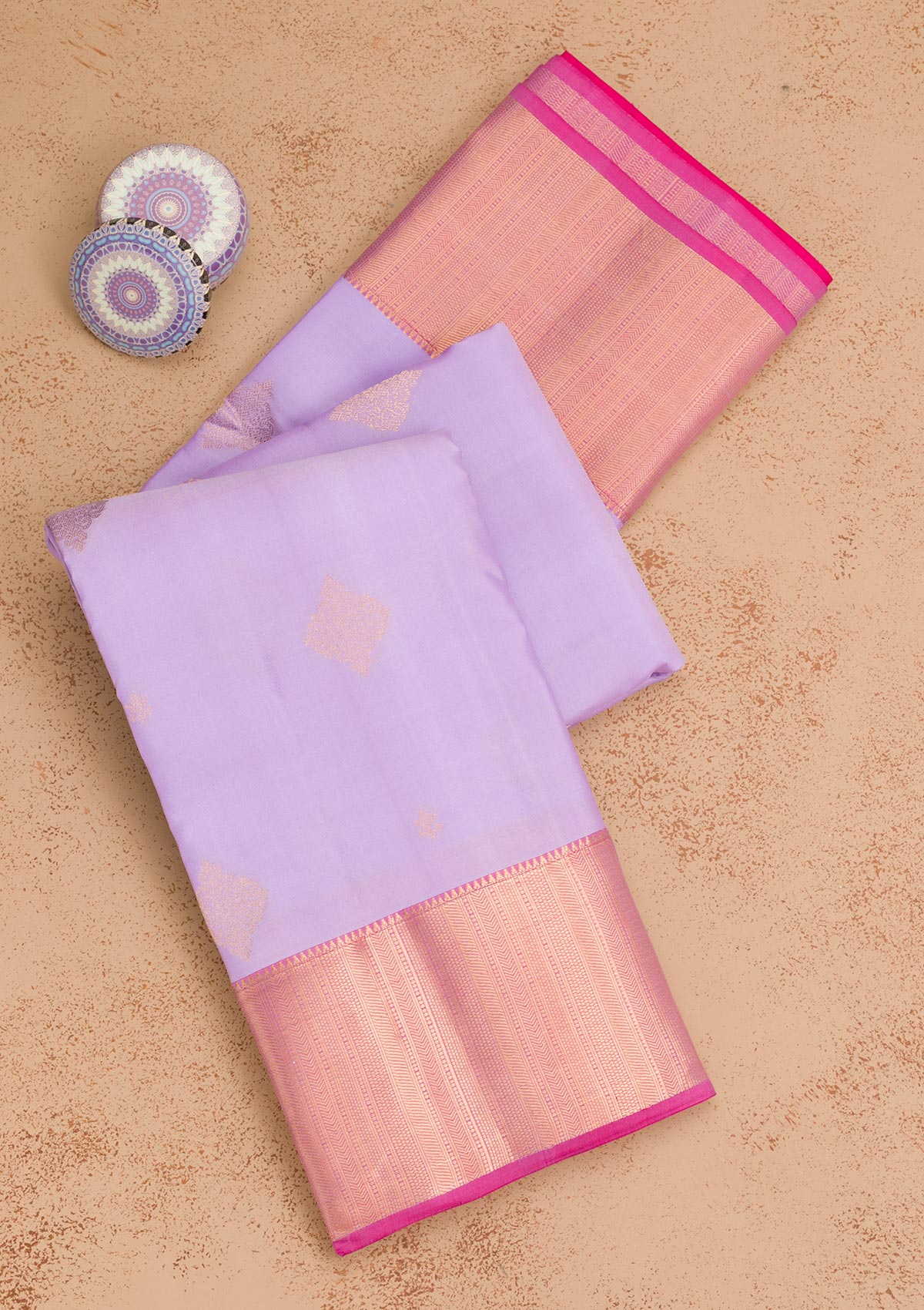 Lavender Zariwork Pure Silk Saree-Koskii