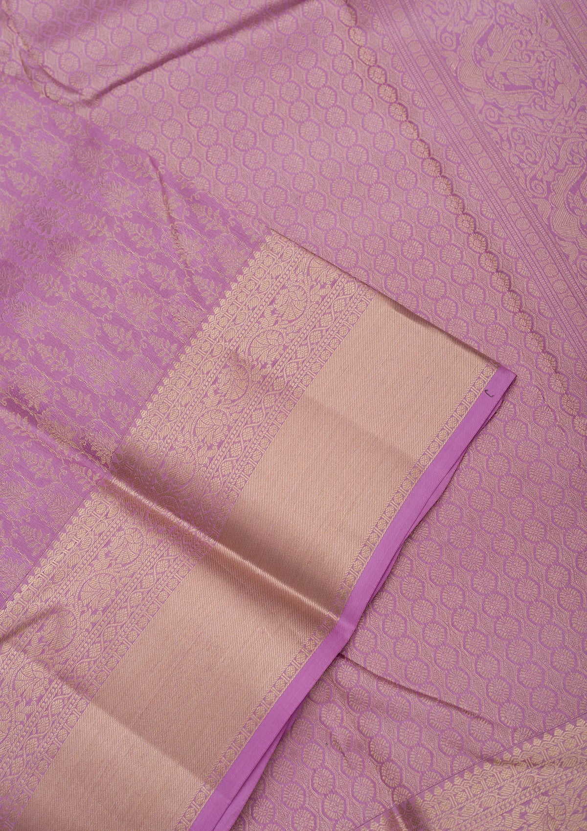 Lavender Zariwork Pure Silk Saree-Koskii