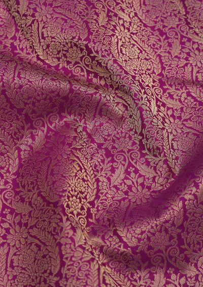 Lavender Zariwork Pure Silk Saree-Koskii