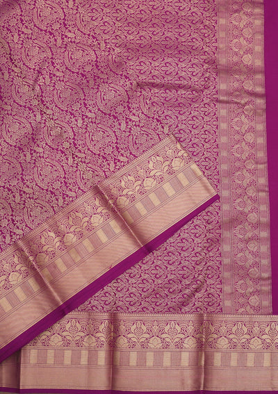 Lavender Zariwork Pure Silk Saree-Koskii