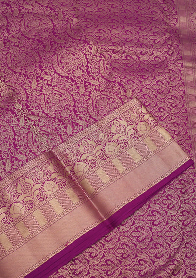 Lavender Zariwork Pure Silk Saree-Koskii