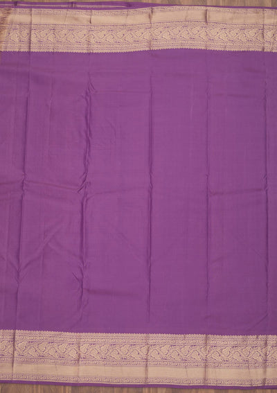 Lavender Zariwork Pure Silk Saree-Koskii