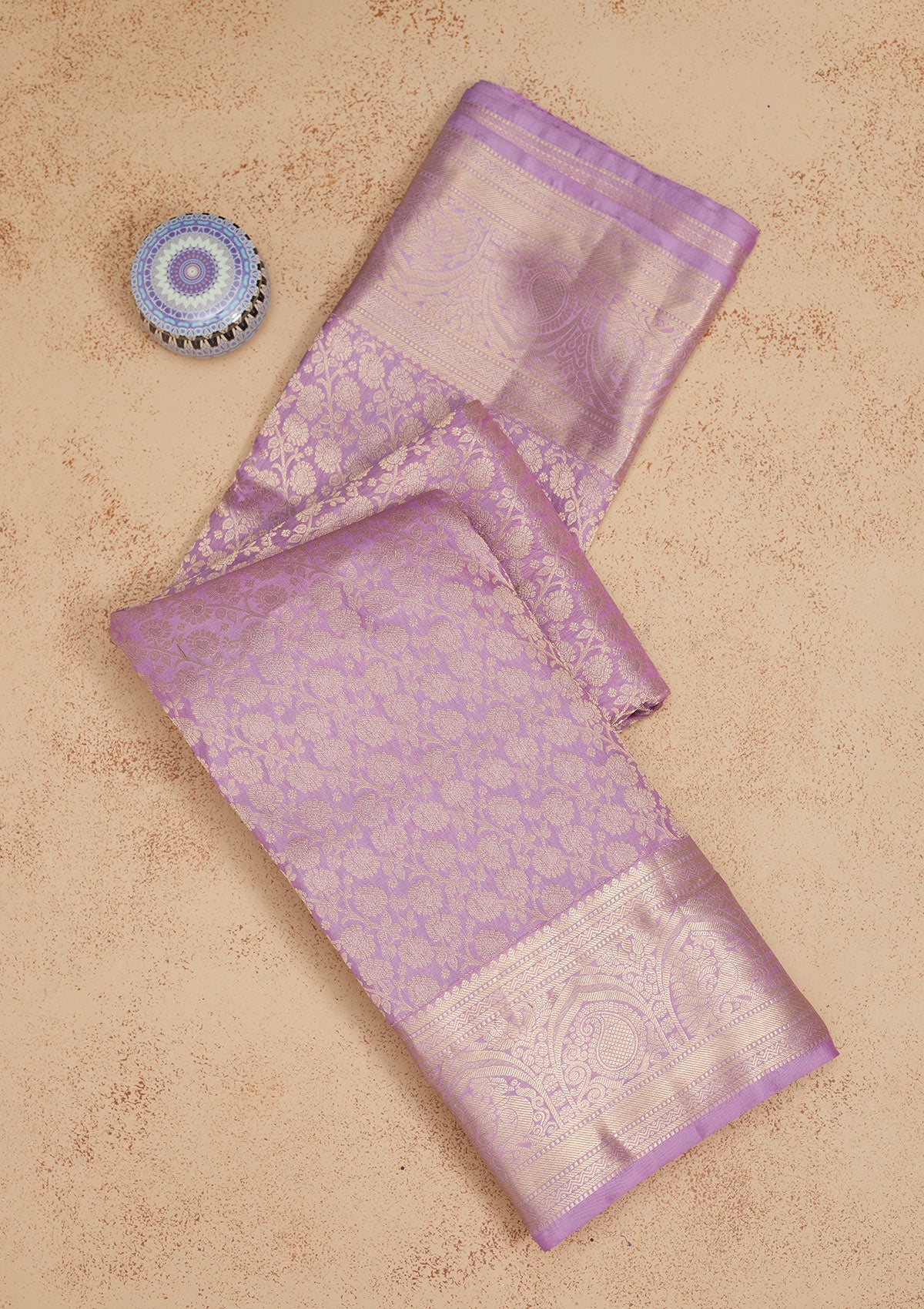 Lavender Zariwork Pure Silk Saree-Koskii