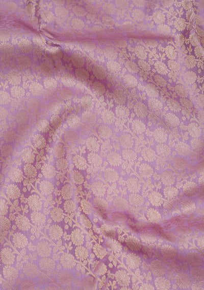 Lavender Zariwork Pure Silk Saree-Koskii