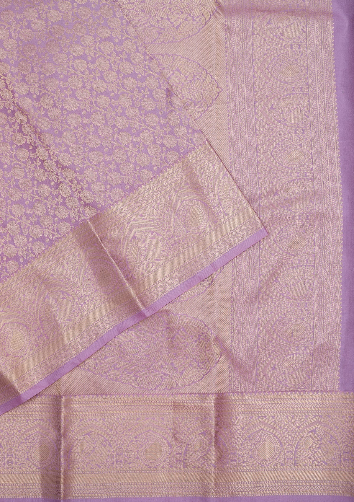 Lavender Zariwork Pure Silk Saree-Koskii