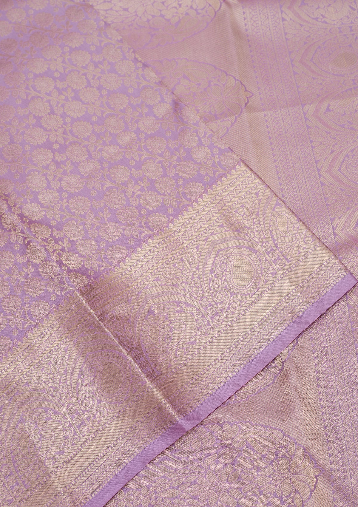 Lavender Zariwork Pure Silk Saree-Koskii