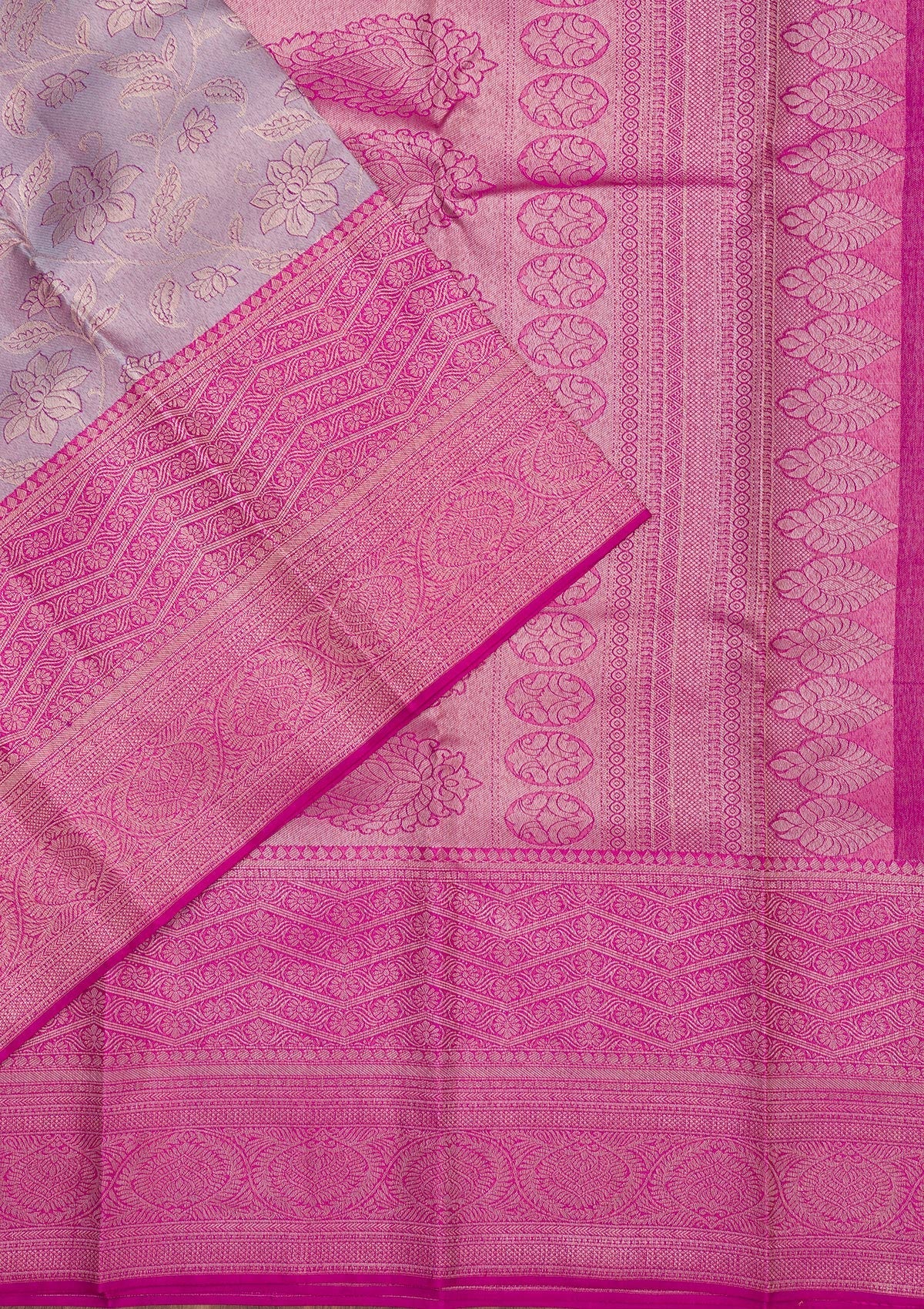 Lavender Zariwork Pure Silk Saree-Koskii