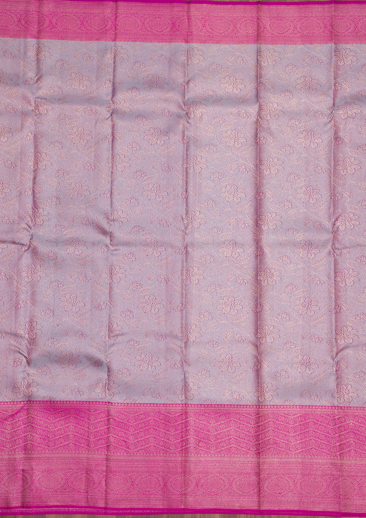 Lavender Zariwork Pure Silk Saree-Koskii