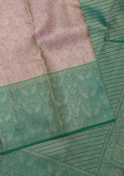 Lavender Zariwork Pure Silk Saree-Koskii