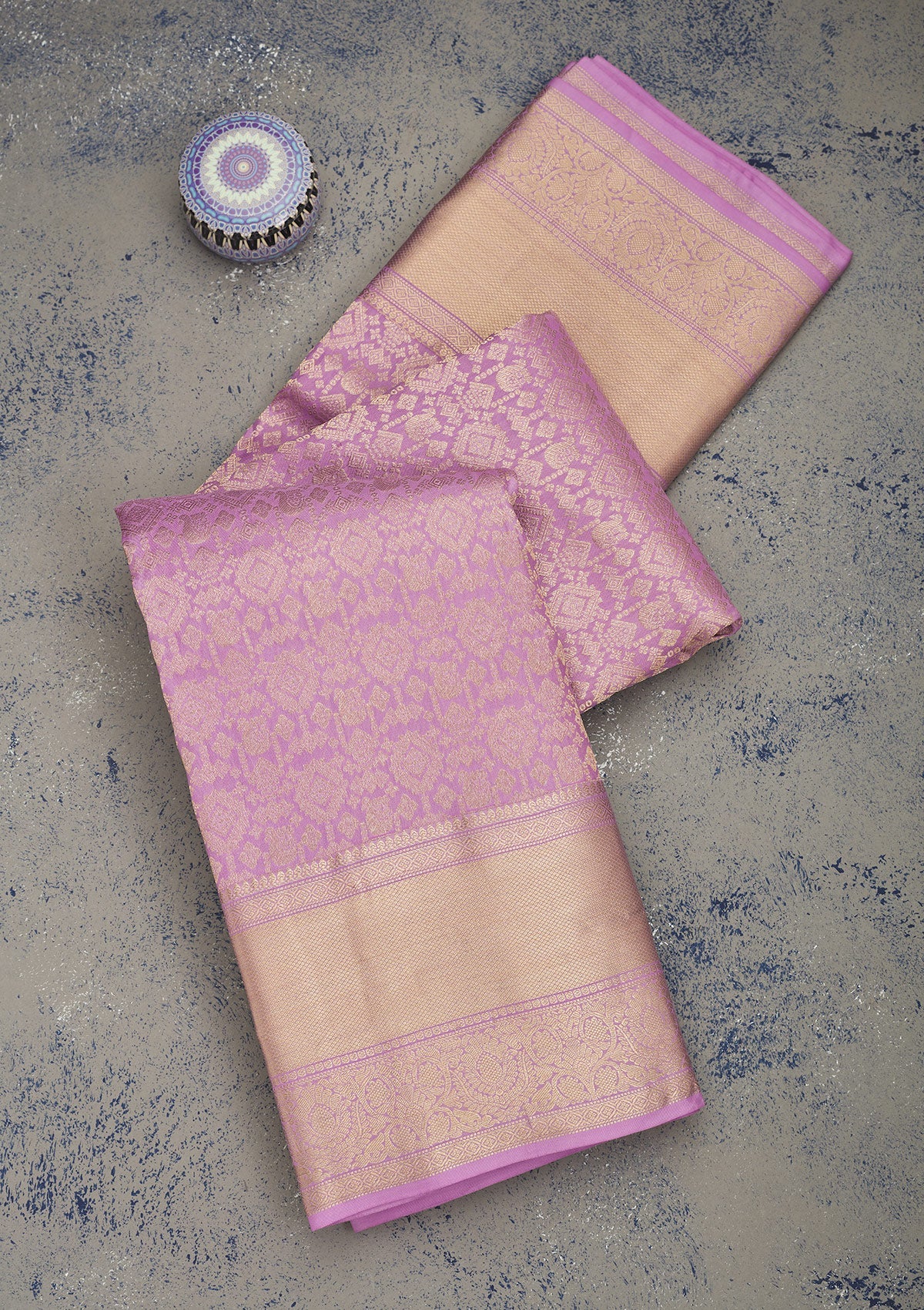 Lavender Zariwork Pure Silk Saree-Koskii