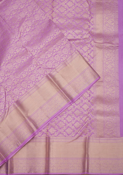 Lavender Zariwork Pure Silk Saree-Koskii