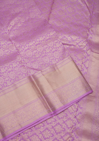 Lavender Zariwork Pure Silk Saree-Koskii