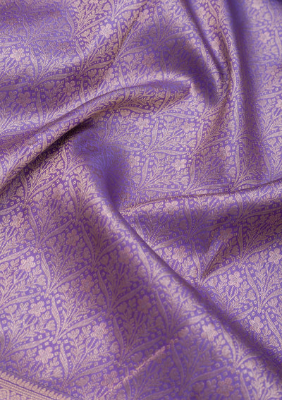 Lavender Zariwork Pure Silk Saree-Koskii