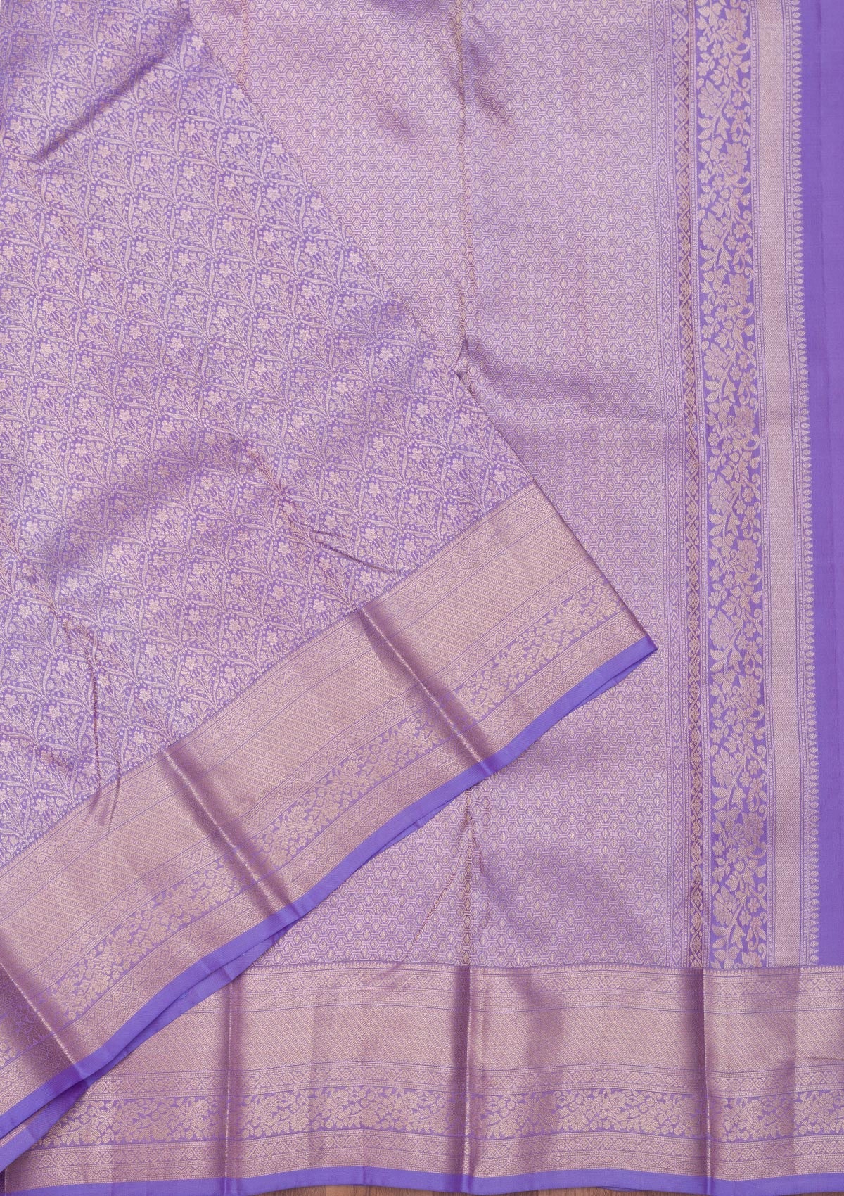 Lavender Zariwork Pure Silk Saree-Koskii