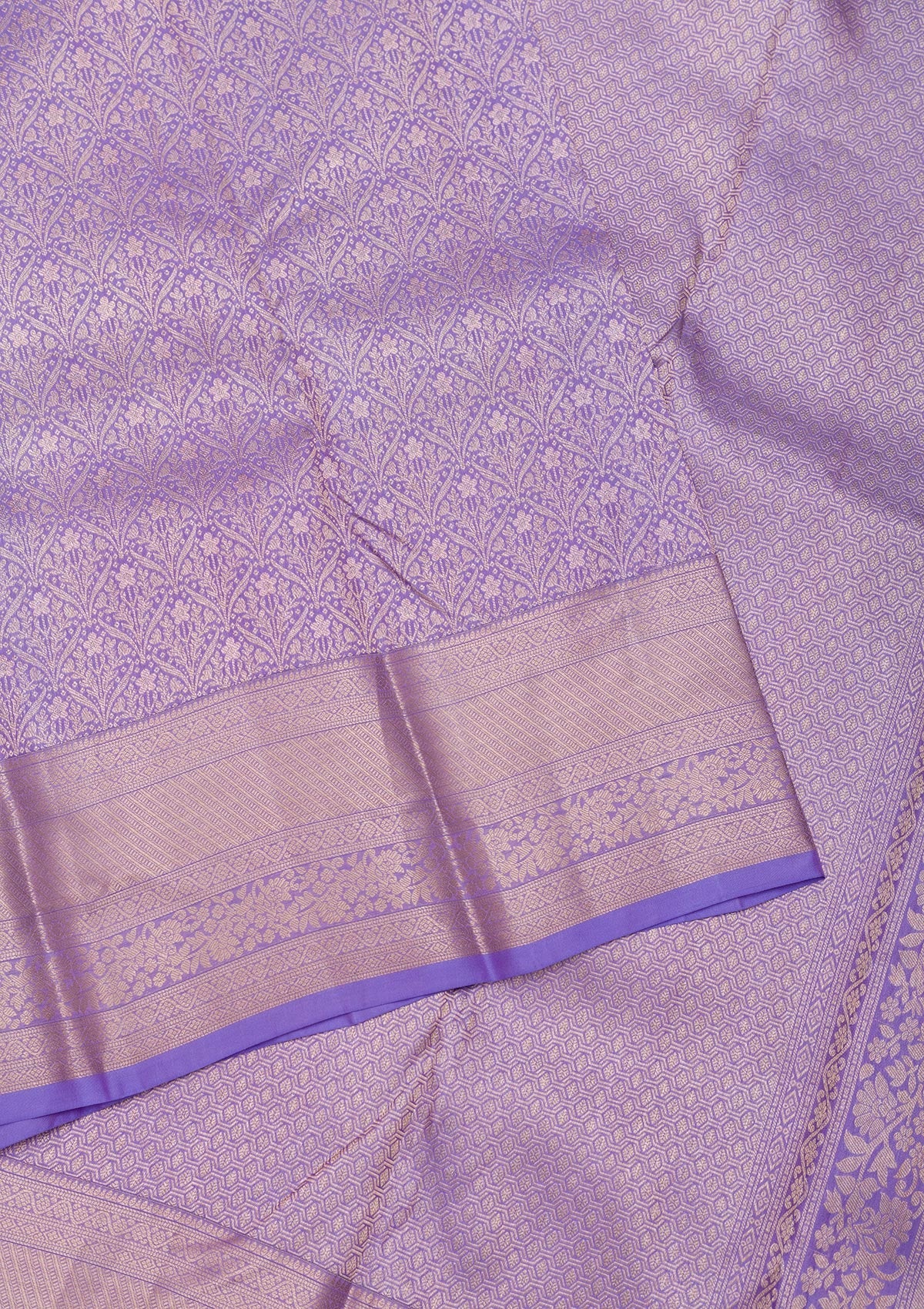 Lavender Zariwork Pure Silk Saree-Koskii