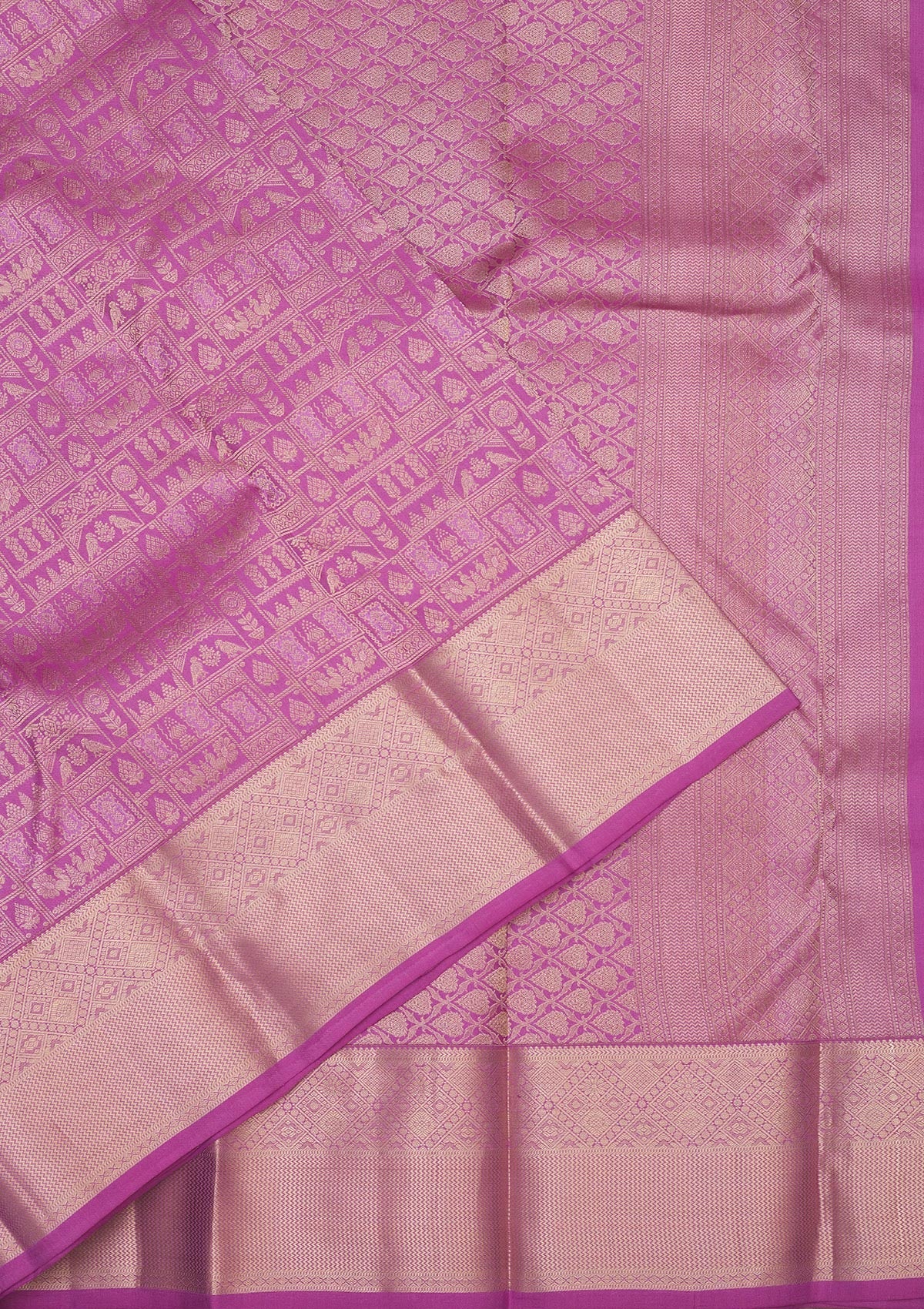 Lavender Zariwork Pure Silk Saree-Koskii