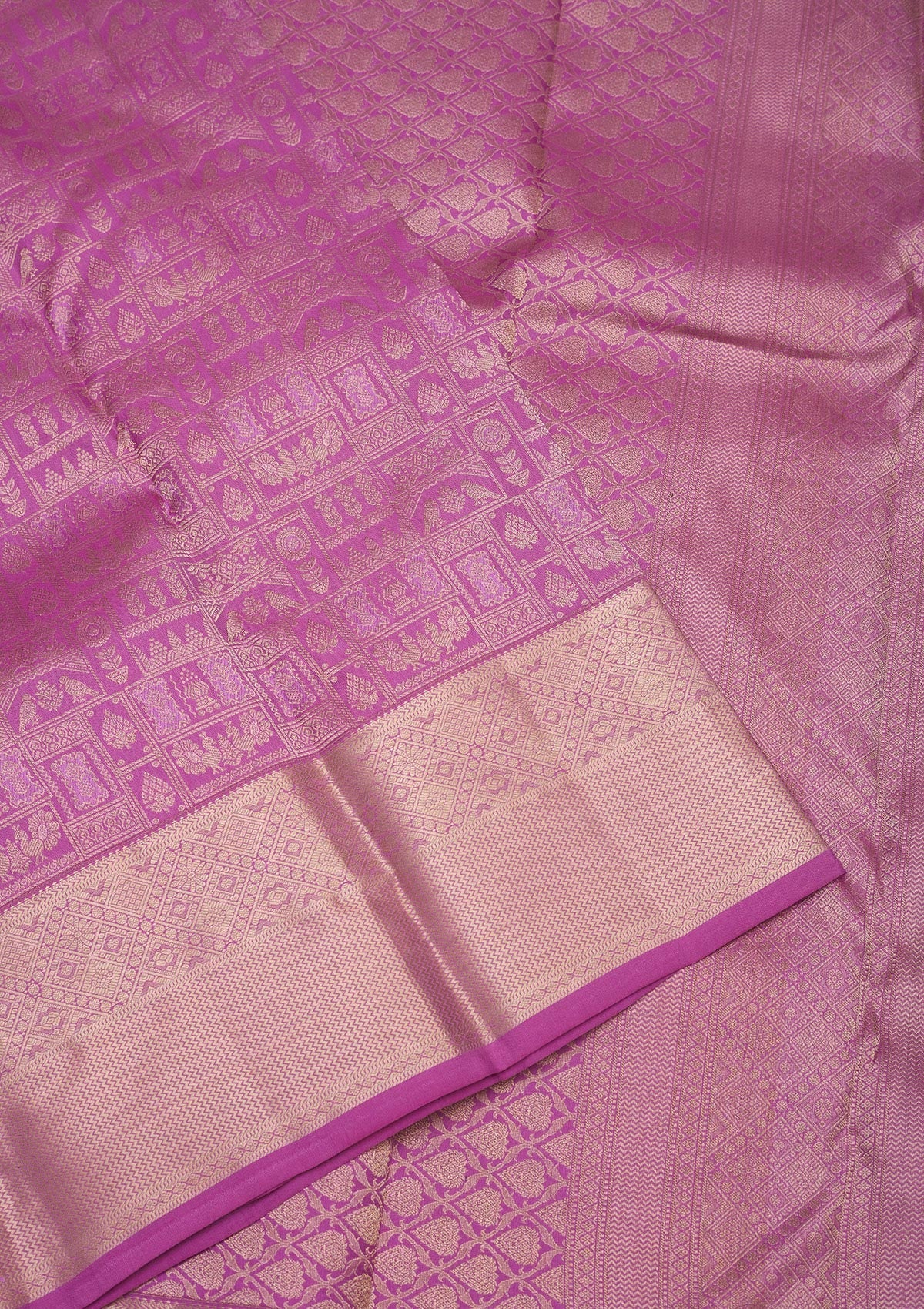 Lavender Zariwork Pure Silk Saree-Koskii