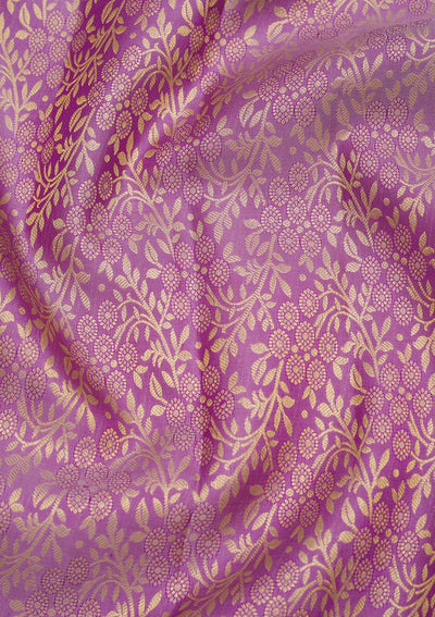 Lavender Zariwork Pure Silk Saree-Koskii