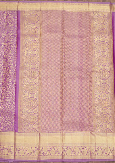 Lavender Zariwork Pure Silk Saree-Koskii