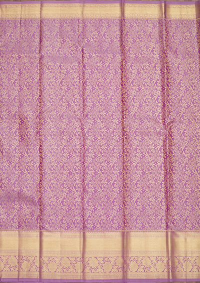 Lavender Zariwork Pure Silk Saree-Koskii