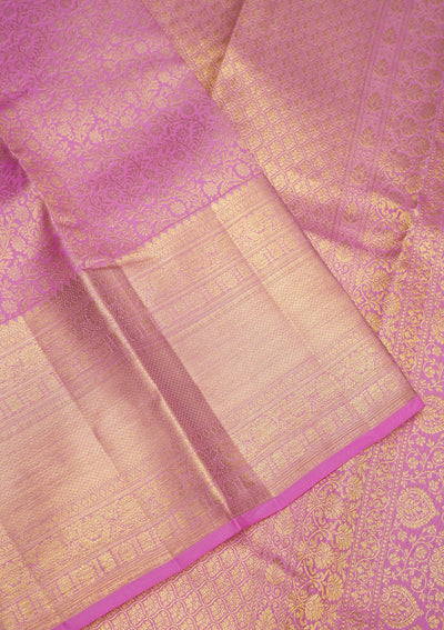 Lavender Zariwork Pure Silk Saree-Koskii