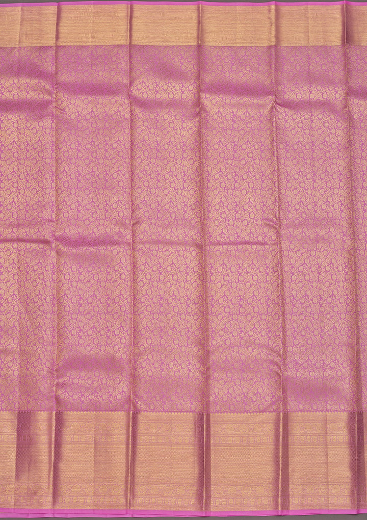 Lavender Zariwork Pure Silk Saree-Koskii