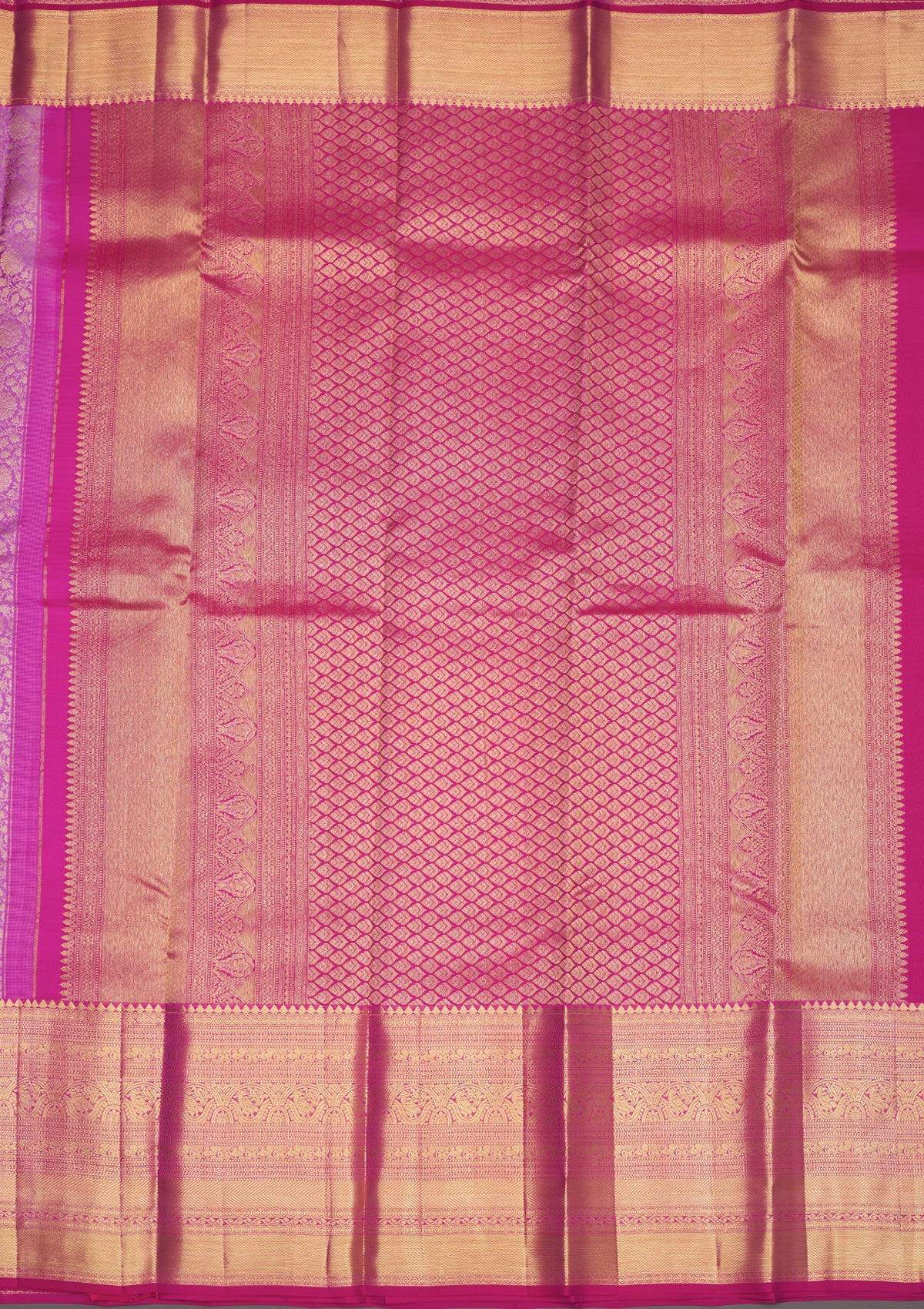 Lavender Zariwork Pure Silk Saree-Koskii