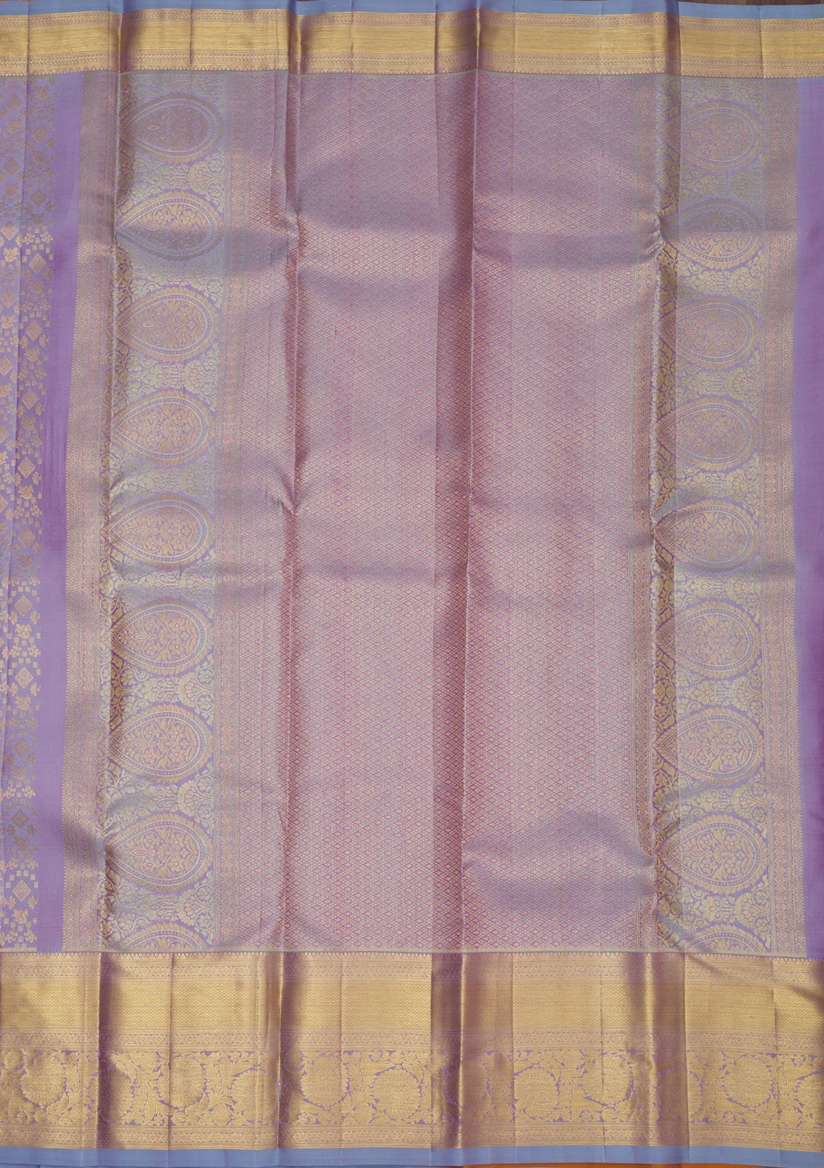 Lavender Zariwork Pure Silk Saree-Koskii