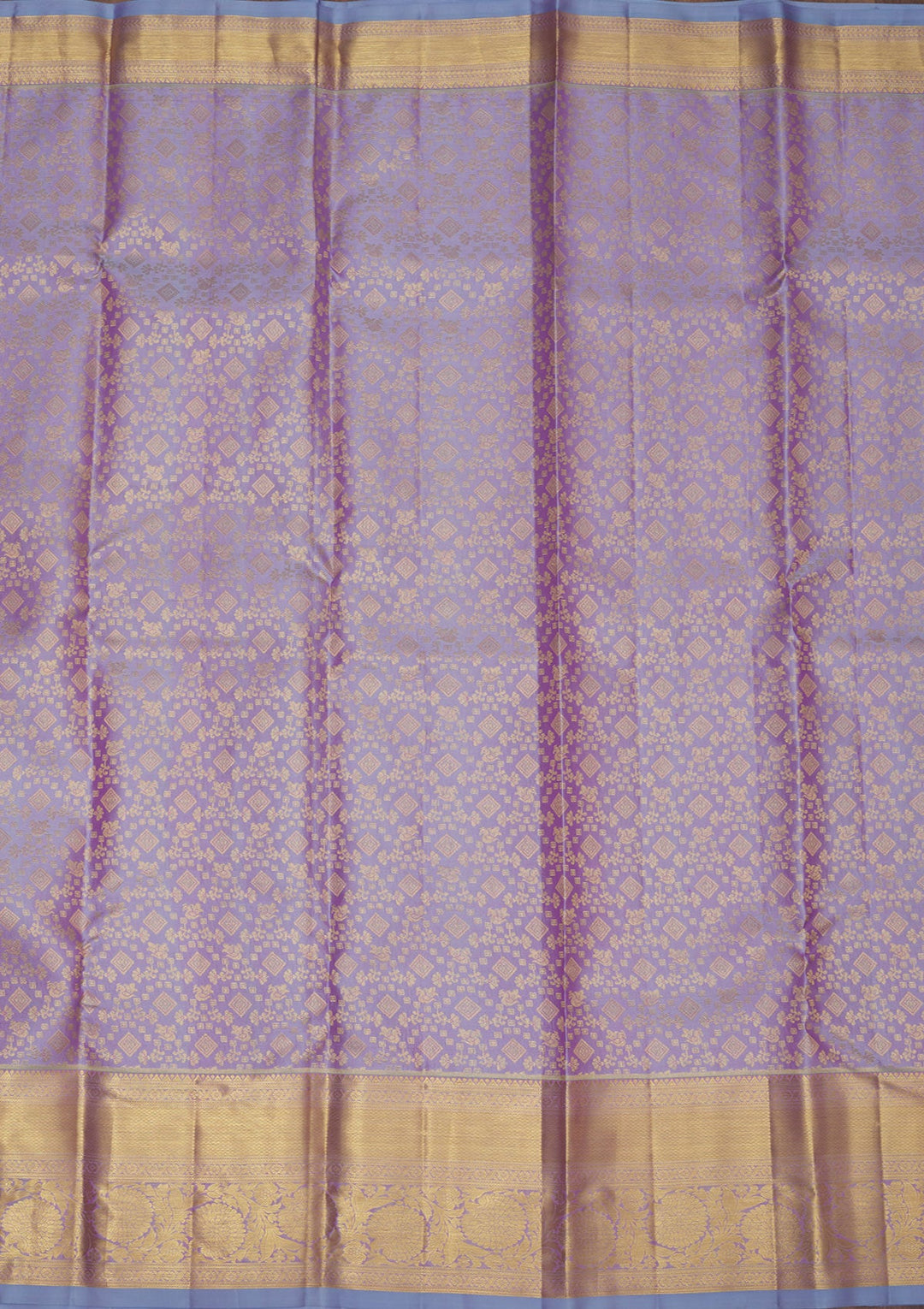 Lavender Zariwork Pure Silk Saree-Koskii
