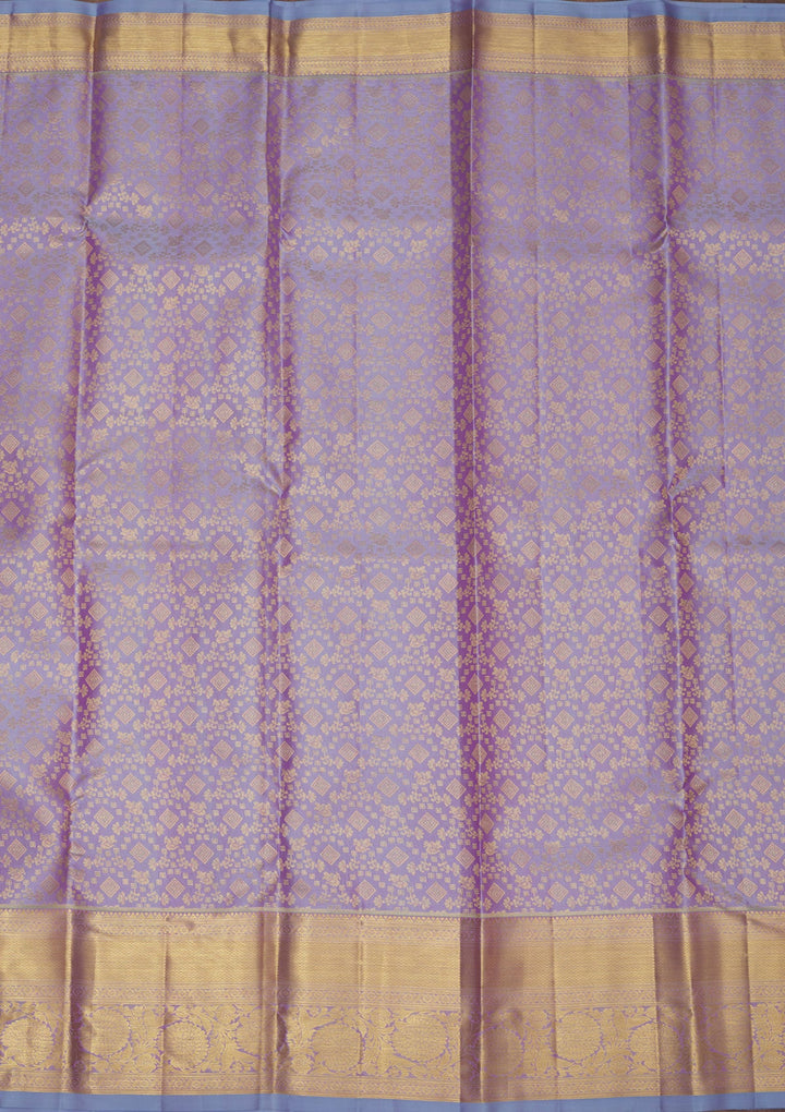 Lavender Zariwork Pure Silk Saree-Koskii