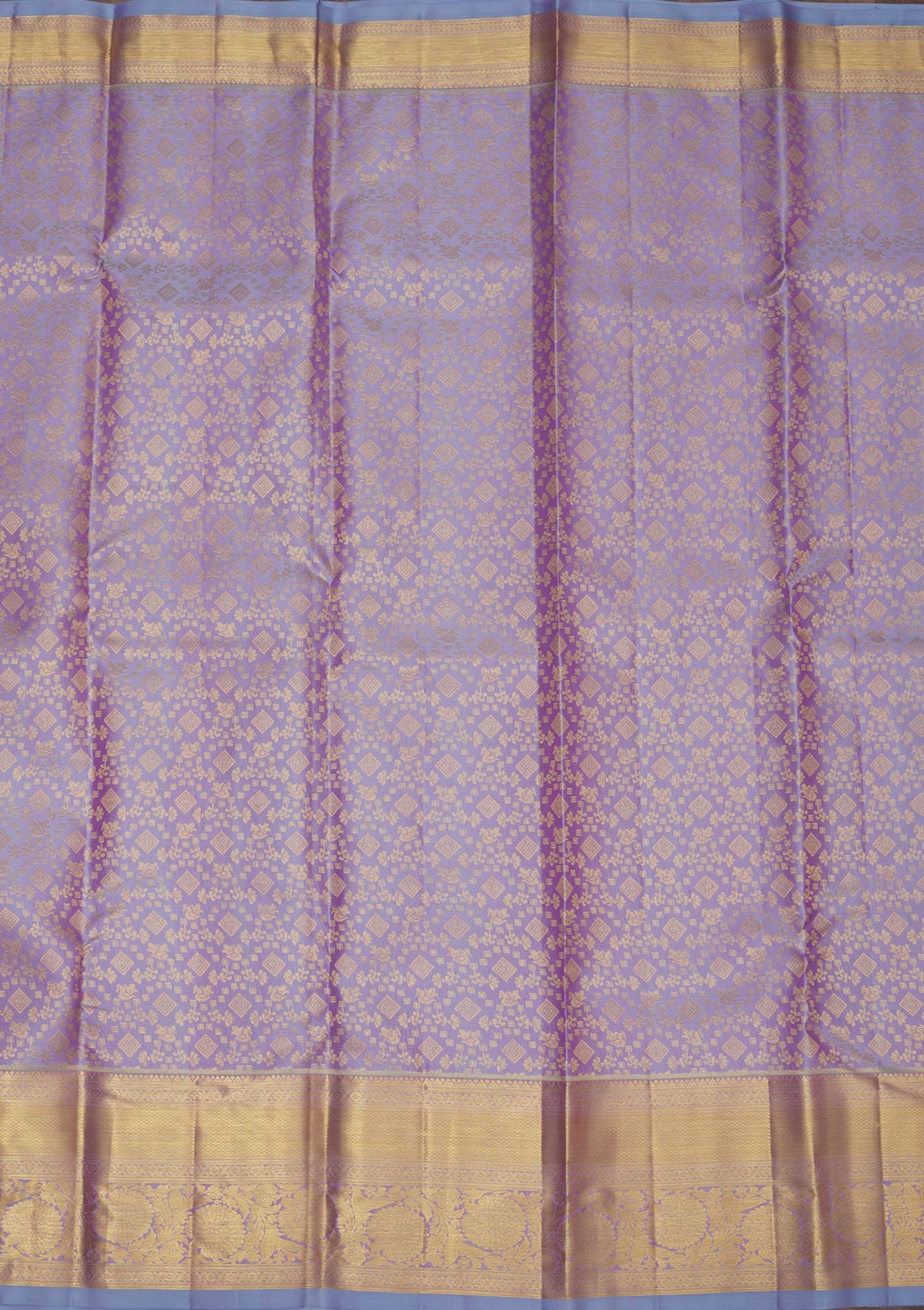 Lavender Zariwork Pure Silk Saree-Koskii