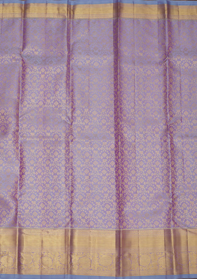 Lavender Zariwork Pure Silk Saree-Koskii