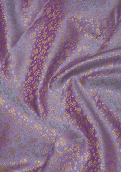 Lavender Zariwork Pure Silk Saree-Koskii