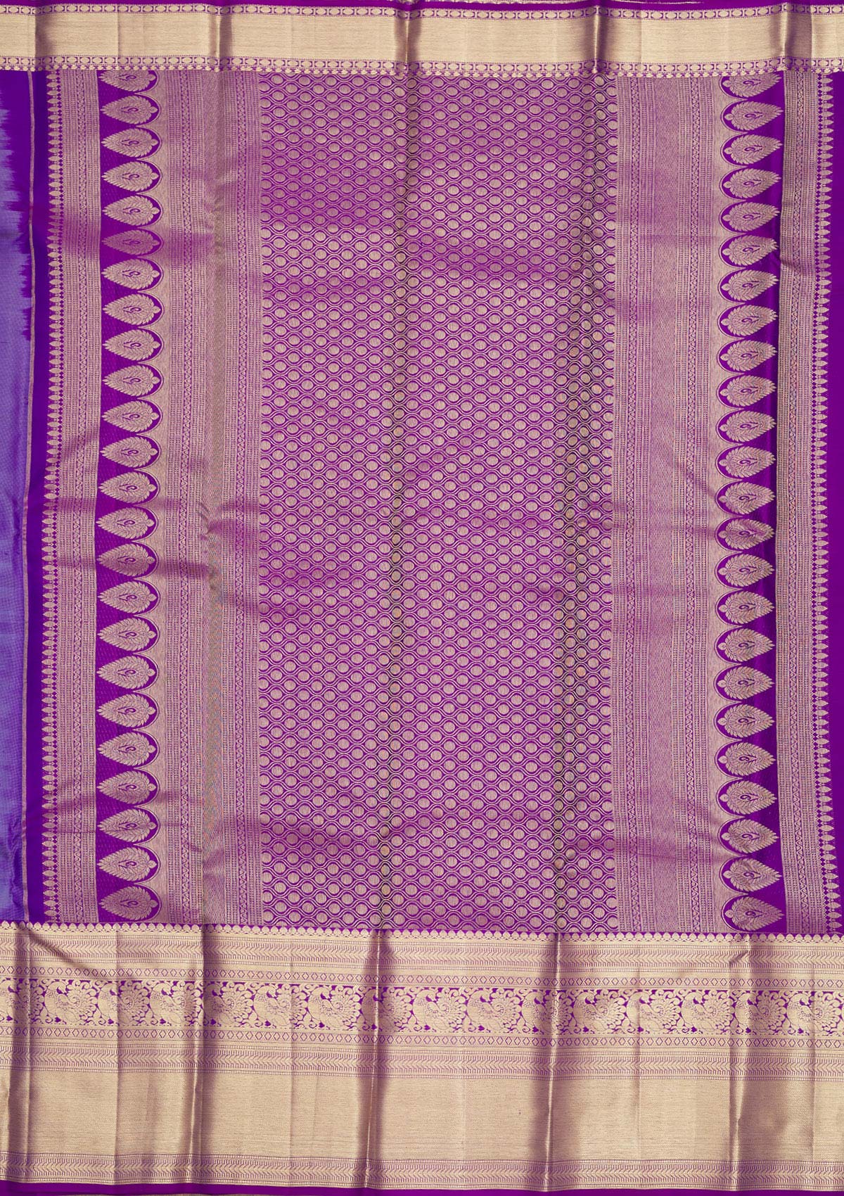 Lavender Zariwork Pure Silk Saree-Koskii