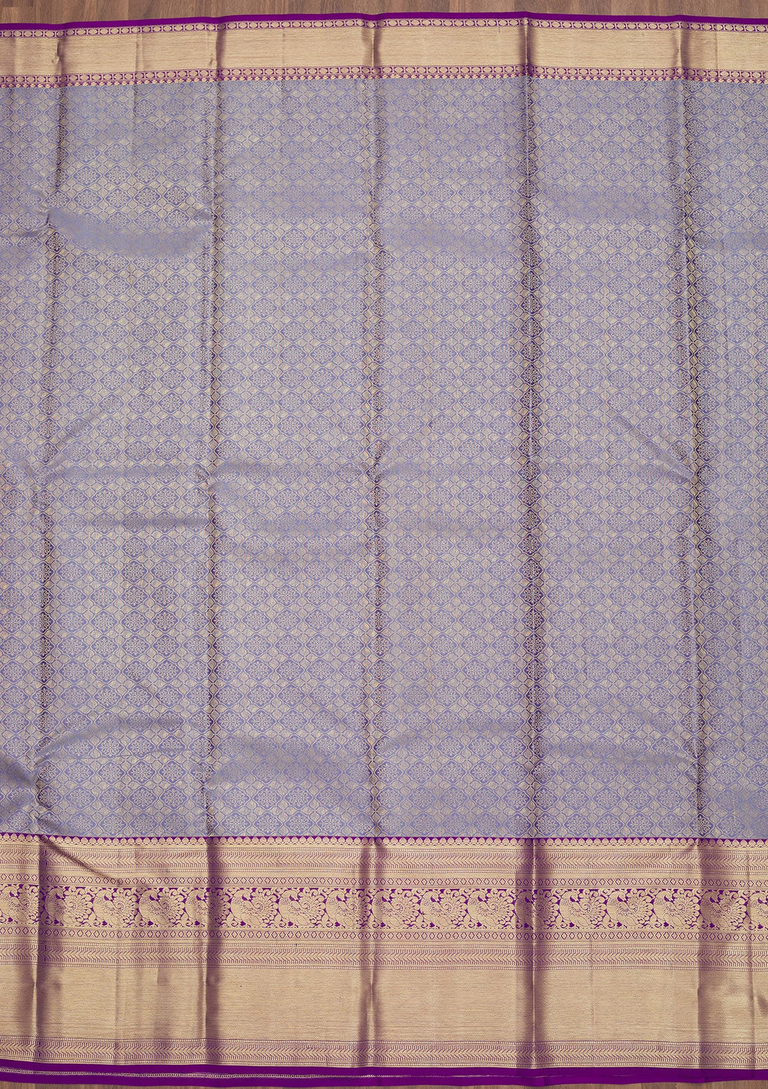 Lavender Zariwork Pure Silk Saree-Koskii