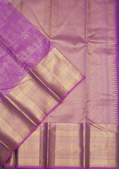 Lavender Zariwork Pure Silk Saree-Koskii