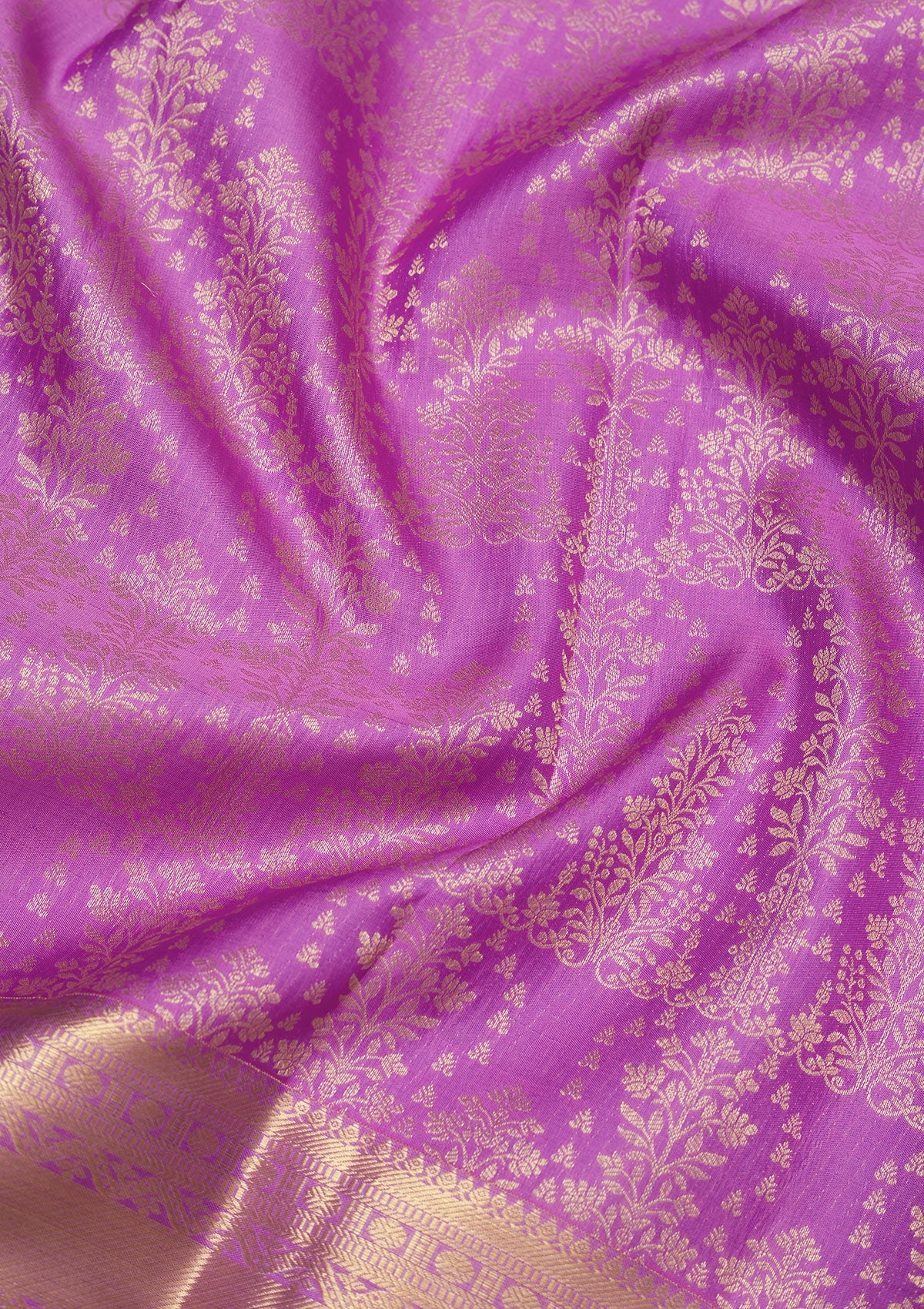 Lavender Zariwork Pure Silk Saree-Koskii