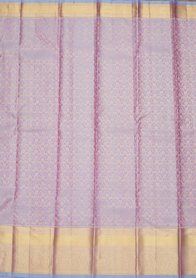 Lavender Zariwork Pure Silk Saree-Koskii