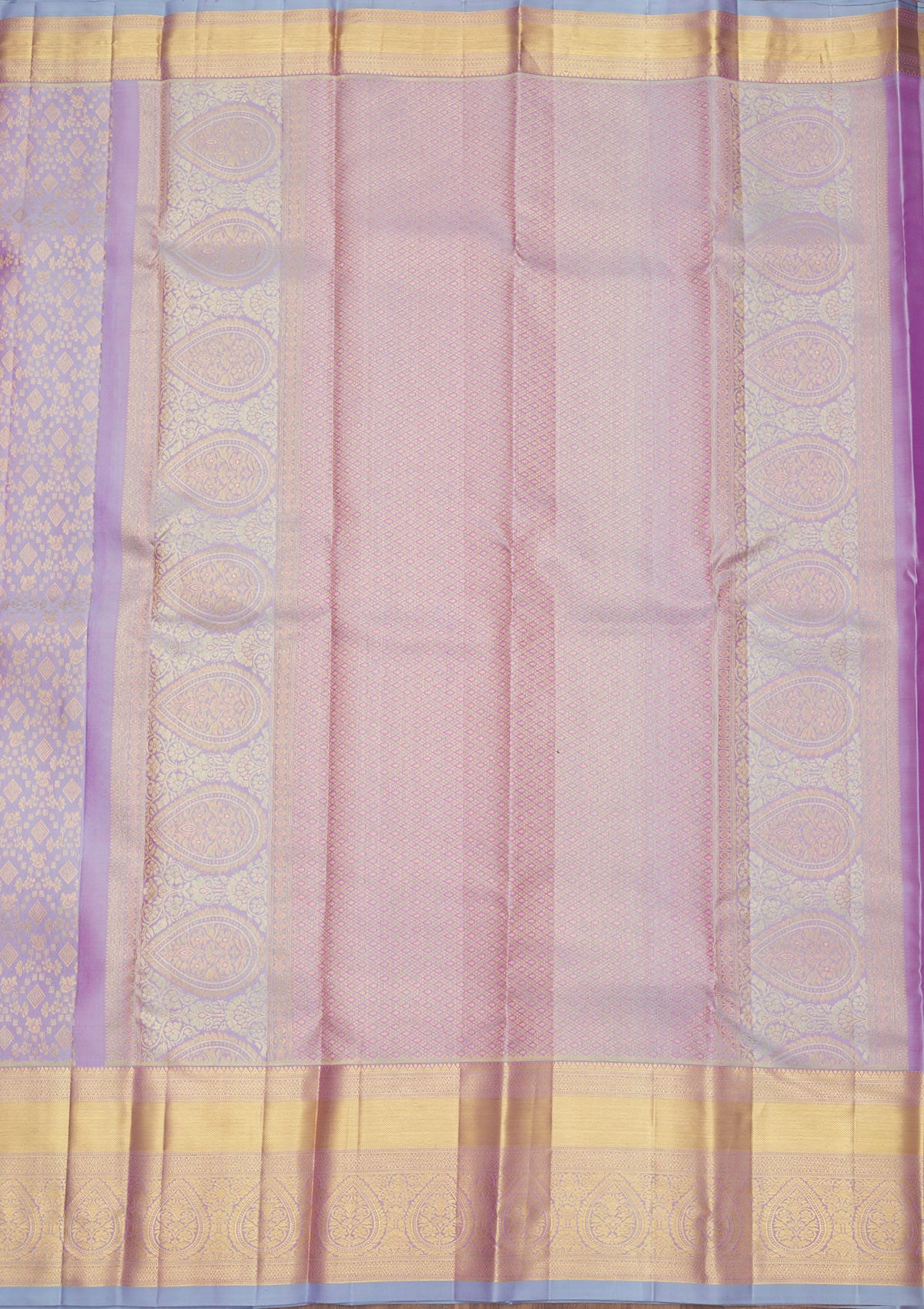 Lavender Zariwork Pure Silk Saree-Koskii