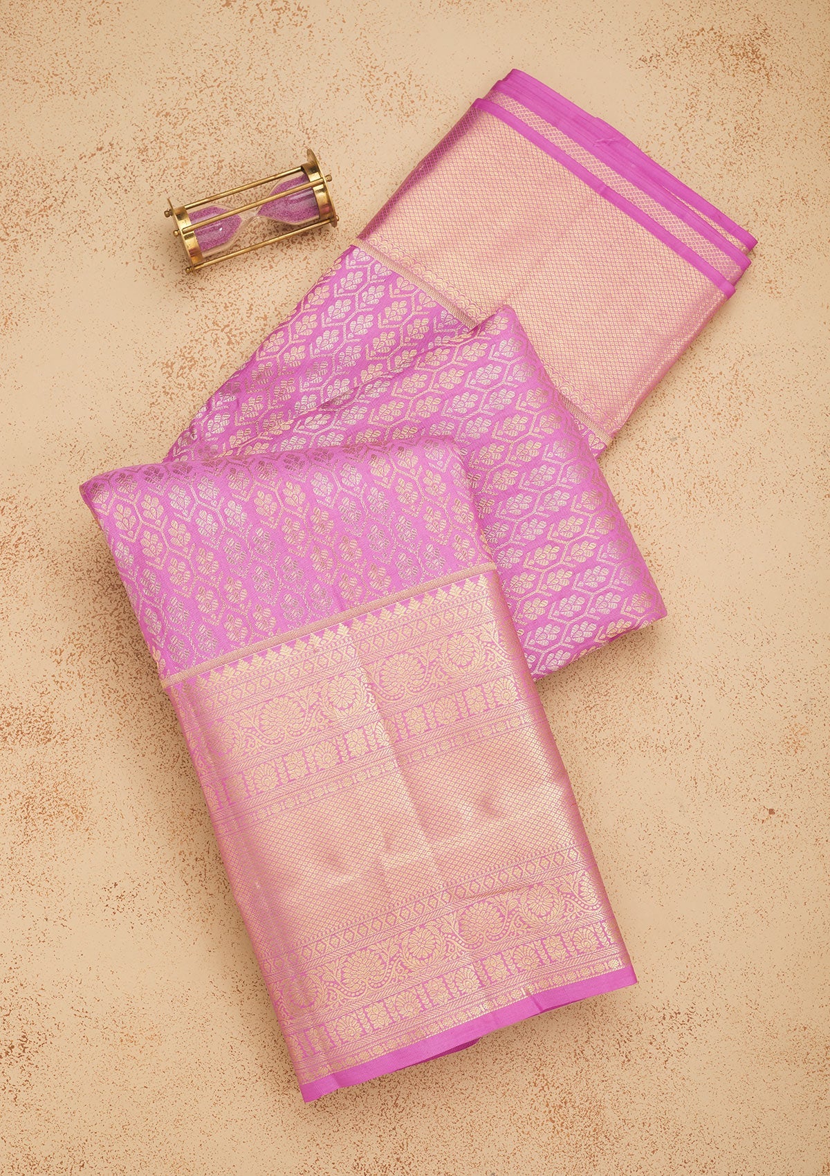 Lavender Zariwork Pure Silk Saree-Koskii