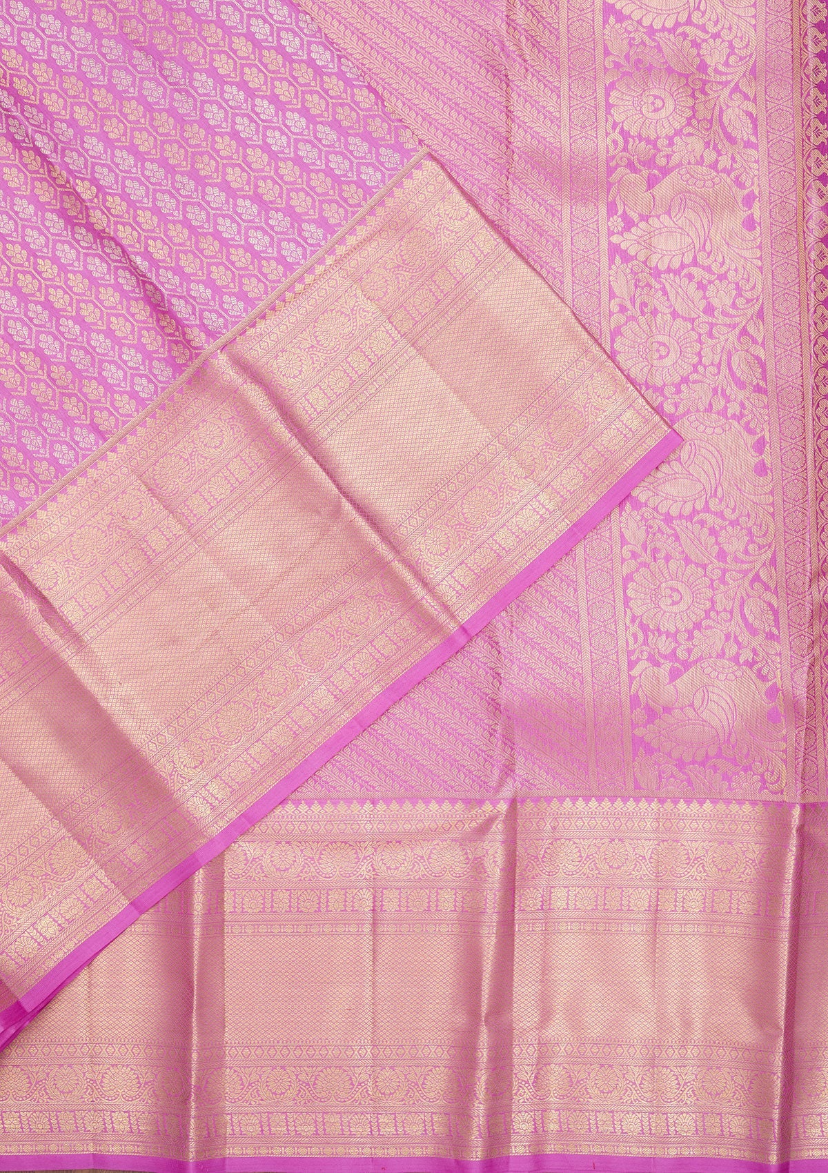 Lavender Zariwork Pure Silk Saree-Koskii