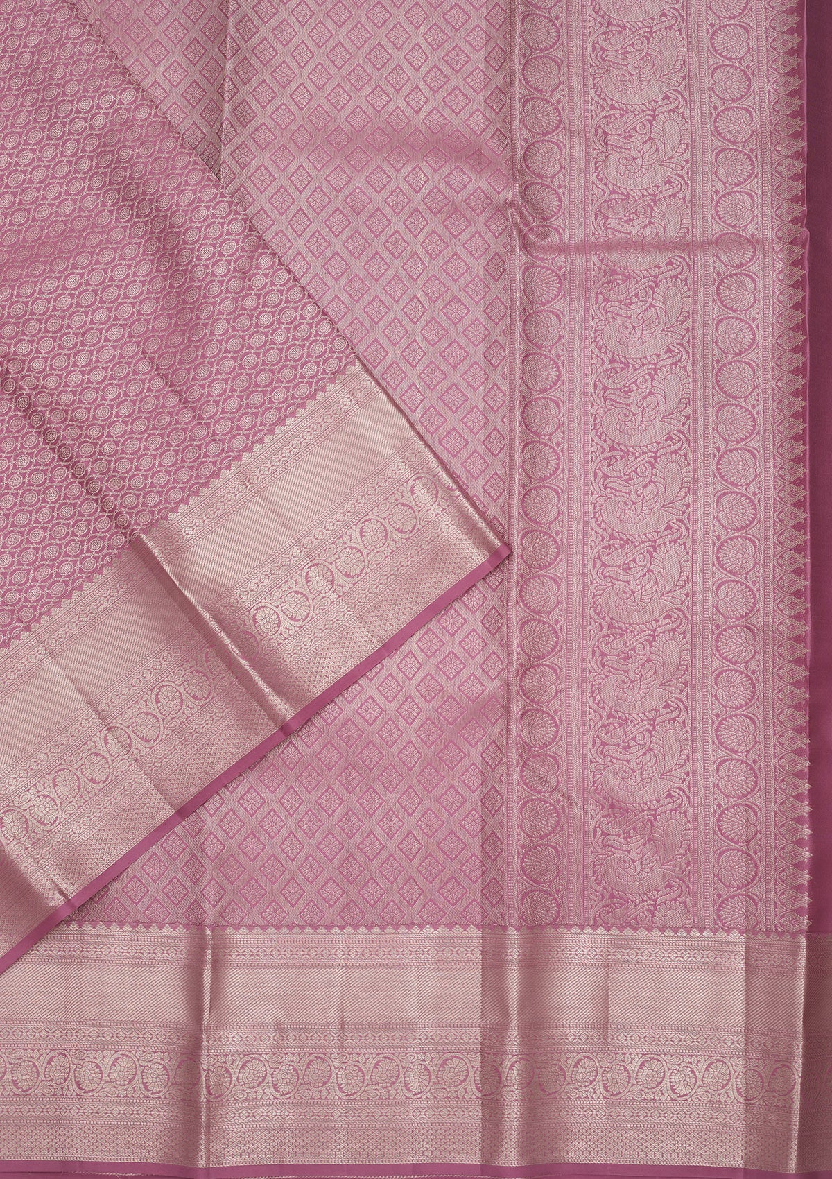 Lavender Zariwork Pure Silk Saree-Koskii