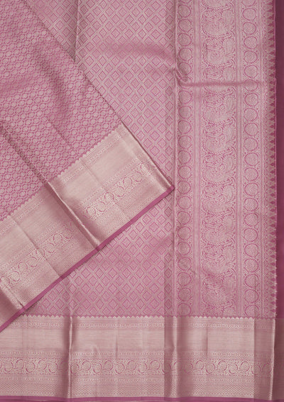 Lavender Zariwork Pure Silk Saree-Koskii